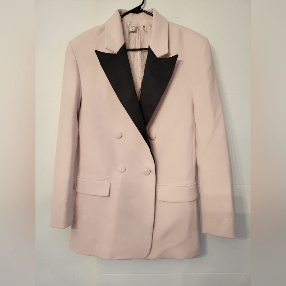 House of CB Blush Pink and Black Midi Dress